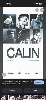 Koncert CALIN - O2 arena 1.12.2025