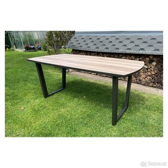 Jídelní stůl Copenhagen – světle šedý dekor, 180 × 95 cm