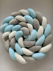 Nový mantinel cop do dětské postýlky barva bílá - modrá - še