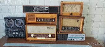Kotoučový magnetofon + radia. Cena 1000kč za vše.