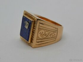 Masivní zlatý prsten s briliantem 0.08 CT