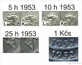 Československo ČSR ČSSR ČSFR SR mince - varianty mincí