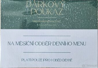Poukaz na měsíční odběr denního menu - obecní hospoda Mikoti