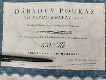 Dárkový certifikát v hodnotě 1500 kc - 1