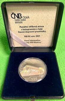 Stříbrná mince parní lokomotiva Škoda 498 Albatros BK