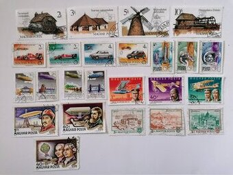 69 známek vzducholodě formule auta raketoplány budovy stavby