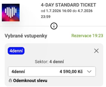 Beats For Love, 4 dny vstupenka