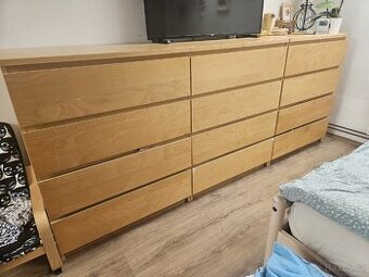 3x komoda Malm bříza 4 supliky