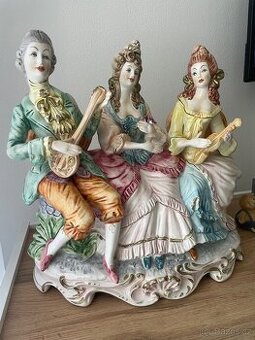 Italská renesanční keramická figurka Capodimonte Xl velká ..