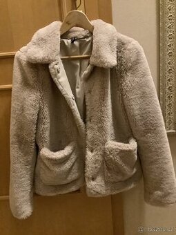 Béžová bunda z umělé kožešiny H&M DIVIDED vel. S