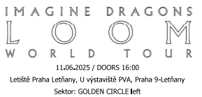 Imagine Dragons Praha Letňany 11.6.2025 Golden Circle