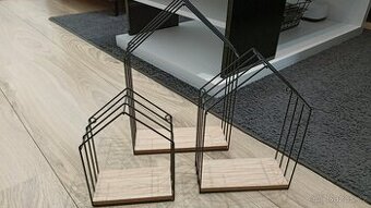 Drátěné poličky domeček 3ks