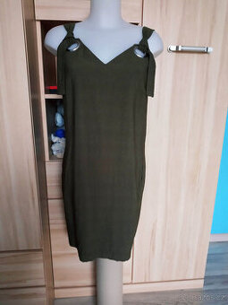 khaki šaty s kroužky, zn.Oliver Stonas