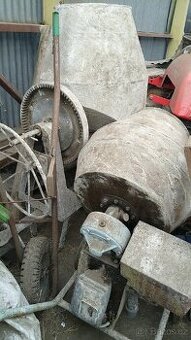 Stavební míchačka 2ks , buben míchačky, vibrátor betonu