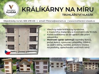 Kvalitní dřevěná králíkárna z masivu – výroba na míru