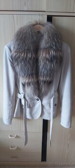 Kozena luxusní  bunda s pravou kozesinou vel 42