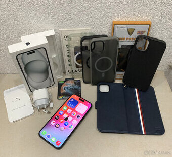 Apple iPhone 15 PLUS 128GB Black - KRÁSNÝ STAV + záruka