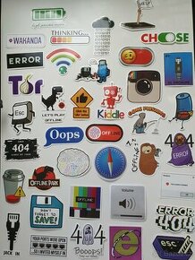 Mix nálepek IG, Google, GPS, oops, volume..