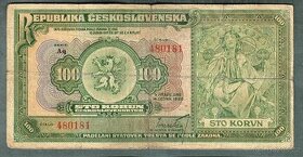 Staré bankovky 100 korun 1920 VZÁCNÁ