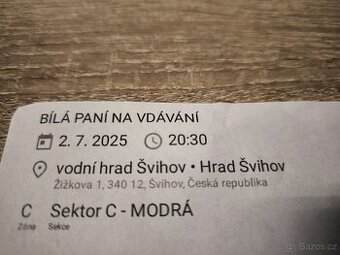 2 lístky,Divadelní hra bílá paní na vdávání -Svihov