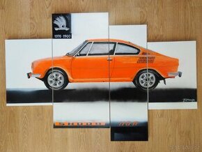 ŠKODA 110R oranžová - ručně malovaný obraz