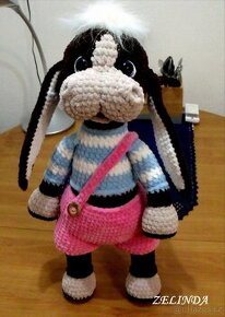 OSLÍK V RŮŽOVÝCH KRAŤASECH 43 cm