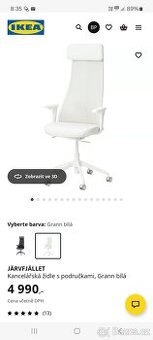 Ikea pracovní otočná židle s opěrkou