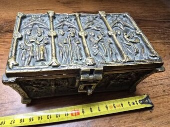 MOSAZNA CÍRKEVNÍ TRUHLIČKA UNIKÁT - BIBLE