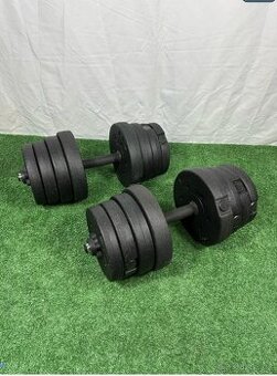 Činky jednoručky, 2x15kg, betonplast