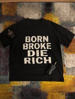 Černé Tričko Opium, Velikost XL – Born Broke Die Rich