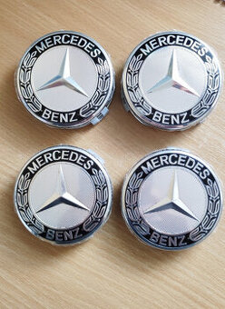 Pokličky na kola MERCEDES - černé žito/stříbrné