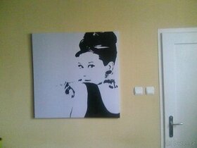 Design dekorativní obraz, rozměr: 900x900mm Audrey Hepburn