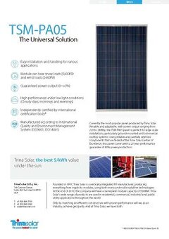 Fotovoltaický panel 235Wp nepoužitý Trina Solar TSM PA05