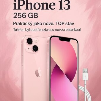 iPhone 13 256 GB – růžová krása v TOP stavu
