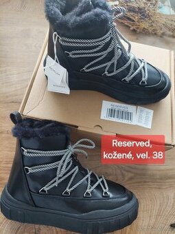 Černé kožené sněhule Reserved vel. 38