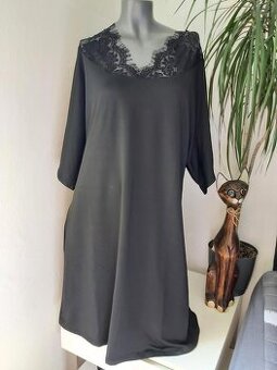 Černé šaty s krajkou,vel.1XL 44-46