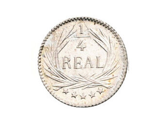Stříbro 1/4 Real 1896 Guatemala stříbrná mince Ag z Ameriky