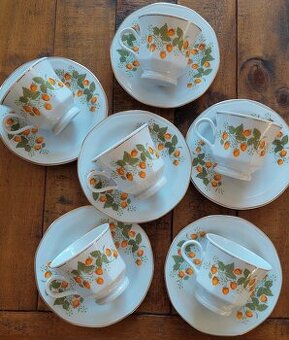 Retro kávové šálky s podšálkem