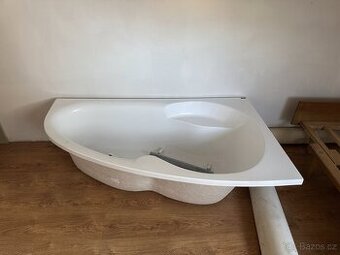 Rohová vana včetně podpěr a sifonu