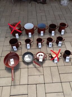 Smaltované nádobí,nádobí,staré smaltované nádobí 12.