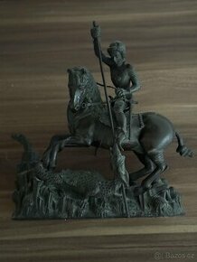 Prodám Jezdecká socha sv. Jiří v boji s drakem Bronzová Top