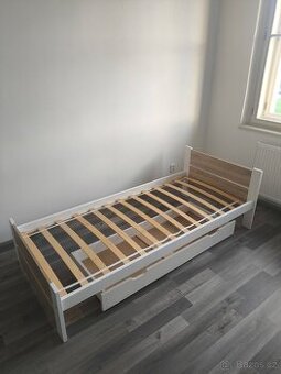 Postel 90x200 s úložným boxem pod postel