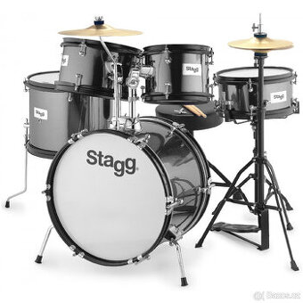 Dětská bicí sada, černá, Stagg TIM JR 5/16B BK