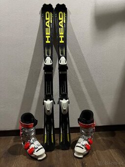 Set lyže Head 117cm+boty Rossignol 215+Leki 95cm