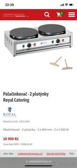 Papačinkovač Royal Cetering 2x400mm 2x3000W