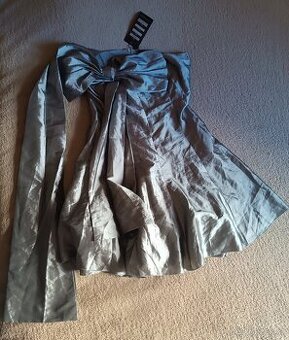 NOVÉ stříbrné šaty ples taneční velikost S