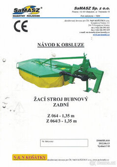 Prodám bubnovou sekačku SaMaSZ Z 064 - 135cm
