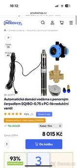 Automatická domácí vodárna