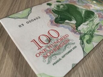 100 sovereign bankovka Panda cislo 03 000602