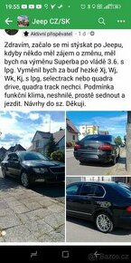 Superb 3.6 s lpg vymenim za jeep lpg